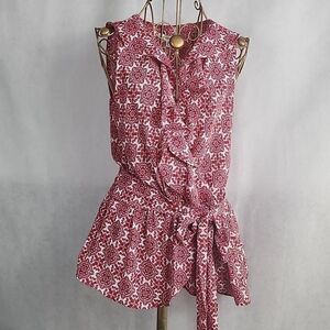 Euro Summer Size S Ruffle Tie Top